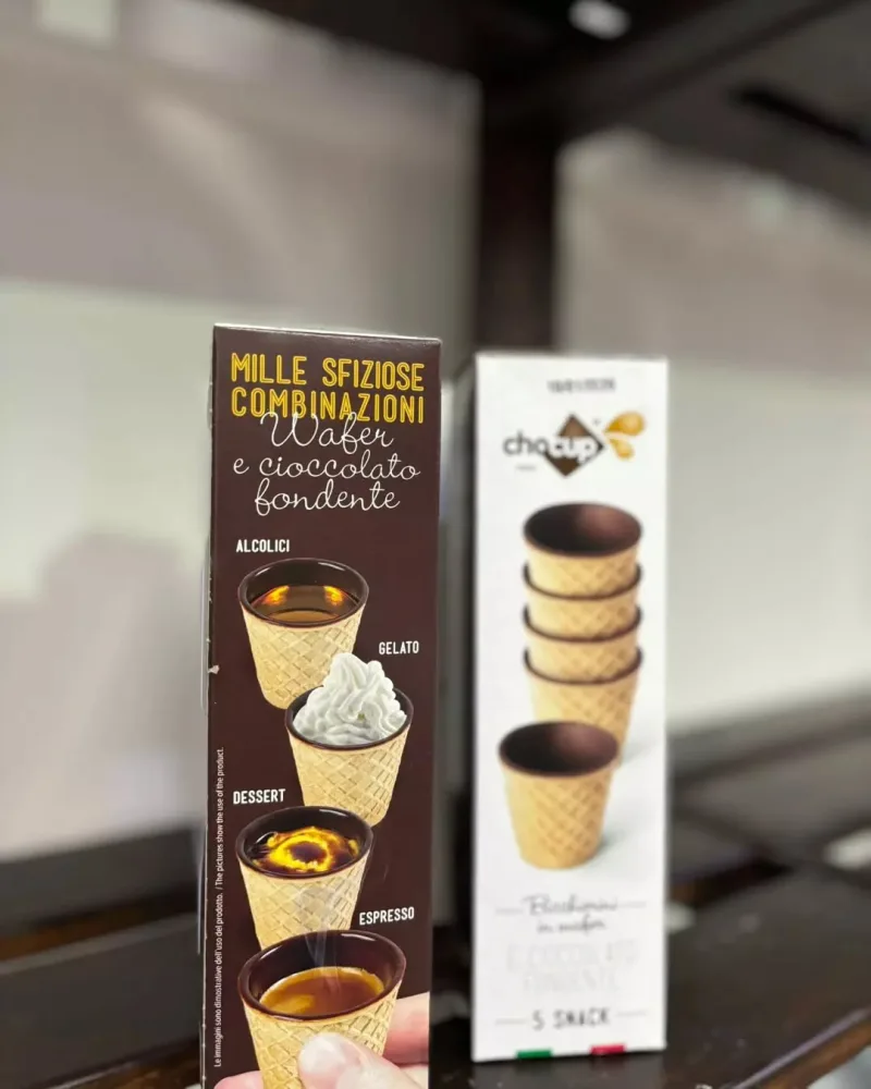 Coni wafer e cioccolato